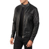 cafe Racer Gatsby Black Leather Biker Jacket