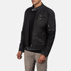 Cafe Racer Monza Black & Maroon Leather Biker Jacket