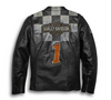 Harley Davidson Men's Vintage Race-Inspired Leather Jacket