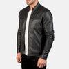 cafe Racer Ionic Black Leather Jacket