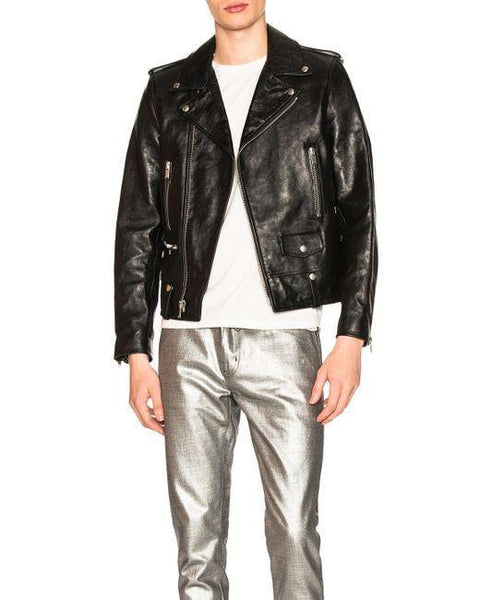 Saint Laurent Men's Black Classic Moto Jacket