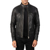 cafe Racer Gatsby Black Leather Biker Jacket