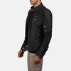 Cafe Racer Monza Black & Maroon Leather Biker Jacket