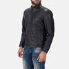 Cafe Racer Austere Matte Black Leather Biker Jacket