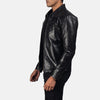 cafe Racer Mystical Black Leather Jacket