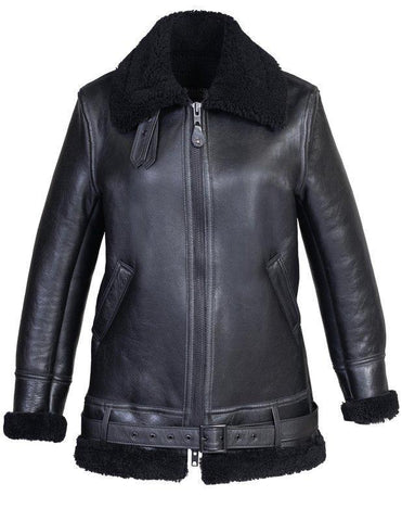 Schott Nyc Women's Long Sheepskin B-3 Jacket