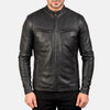 cafe Racer Ionic Black Leather Jacket