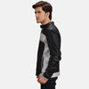 Cafe Racer Randolf Silver Black Leather Biker Jacket