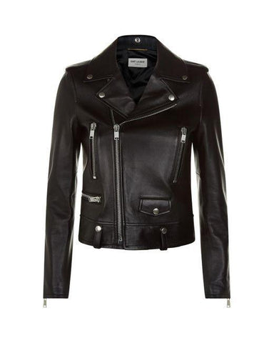 Saint Laurent Women's Black Leather Biker Jacket