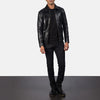 cafe Racer Mystical Black Leather Jacket