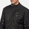 Cafe Racer Monza Black & Maroon Leather Biker Jacket