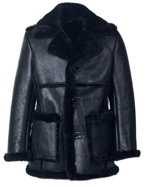 Schott NYC Shearling Towncoat