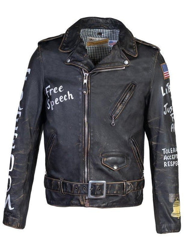 Schott NYC Hand Vintaged Cowhide "Free Speech" Perfecto® Jacket