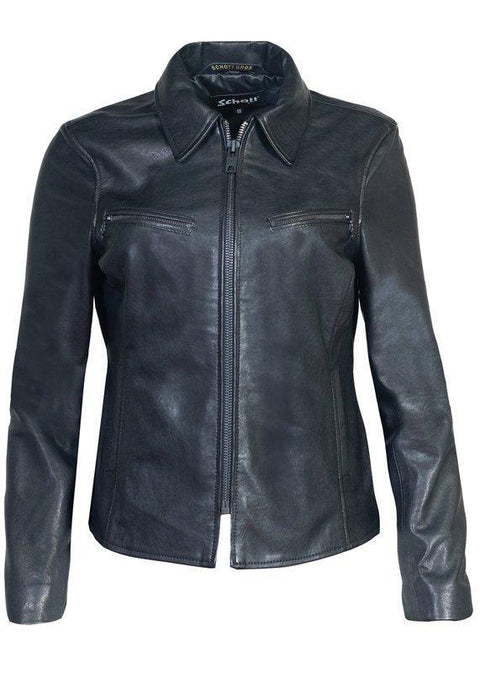 Schott Nyc Lambskin Clean Collared Jacket