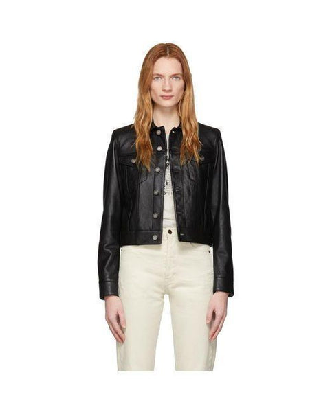 Saint Laurent Women's Black Leather Classic Jacket