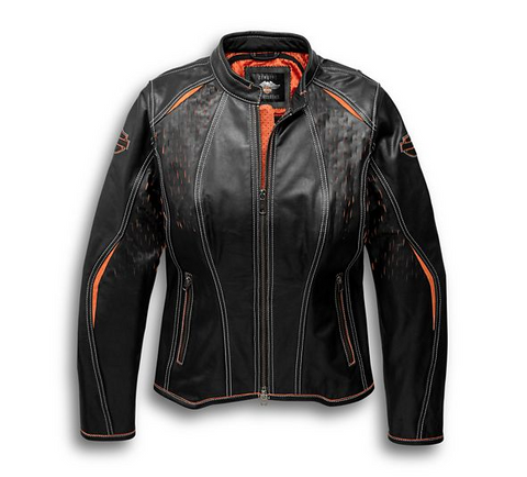 Harley Davidson Women's Harker Perforated Leather Jacket with Coolcore Technology