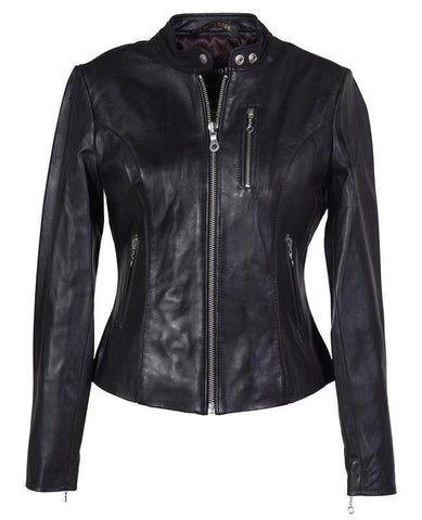 Schott Nyc Women's Lambskin "Cafe" Leather Jacket