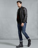 BELSTAFF CLENSHAW LEATHER JACKET In Black Tumbled Leather