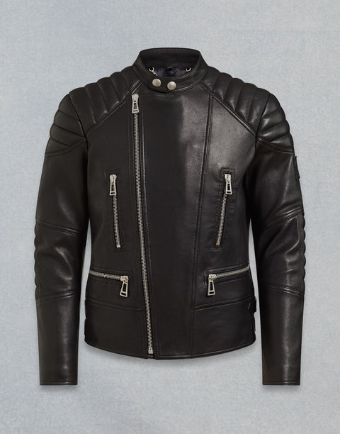 BELSTAFF SIDNEY LEATHER JACKET In Merino Shearling Black.