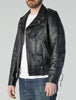 Schott NYC Natural Pebble Cowhide Motorcycle Leather Jacket (Black)