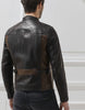 BELSTAFF VINCENT LEATHER JACKET In Black Brown Hand-Waxed Leather