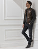 BELSTAFF VINCENT LEATHER JACKET In Black Brown Hand-Waxed Leather