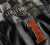 Harley Davidson Men's Vintage Race-Inspired Leather Jacket